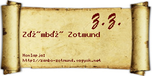Zámbó Zotmund névjegykártya